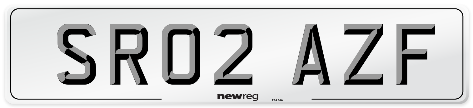 SR02 AZF Number Plate from New Reg